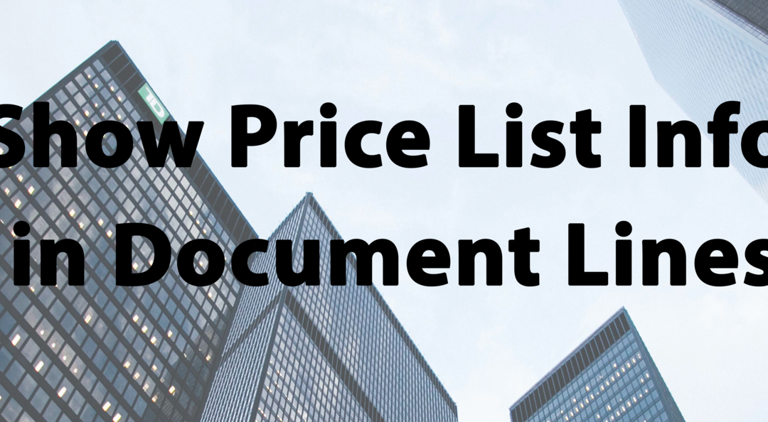 Tip #29: Show Price List Info in Document Lines