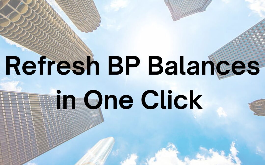 Tip #61: Refresh BP Balances in One Click